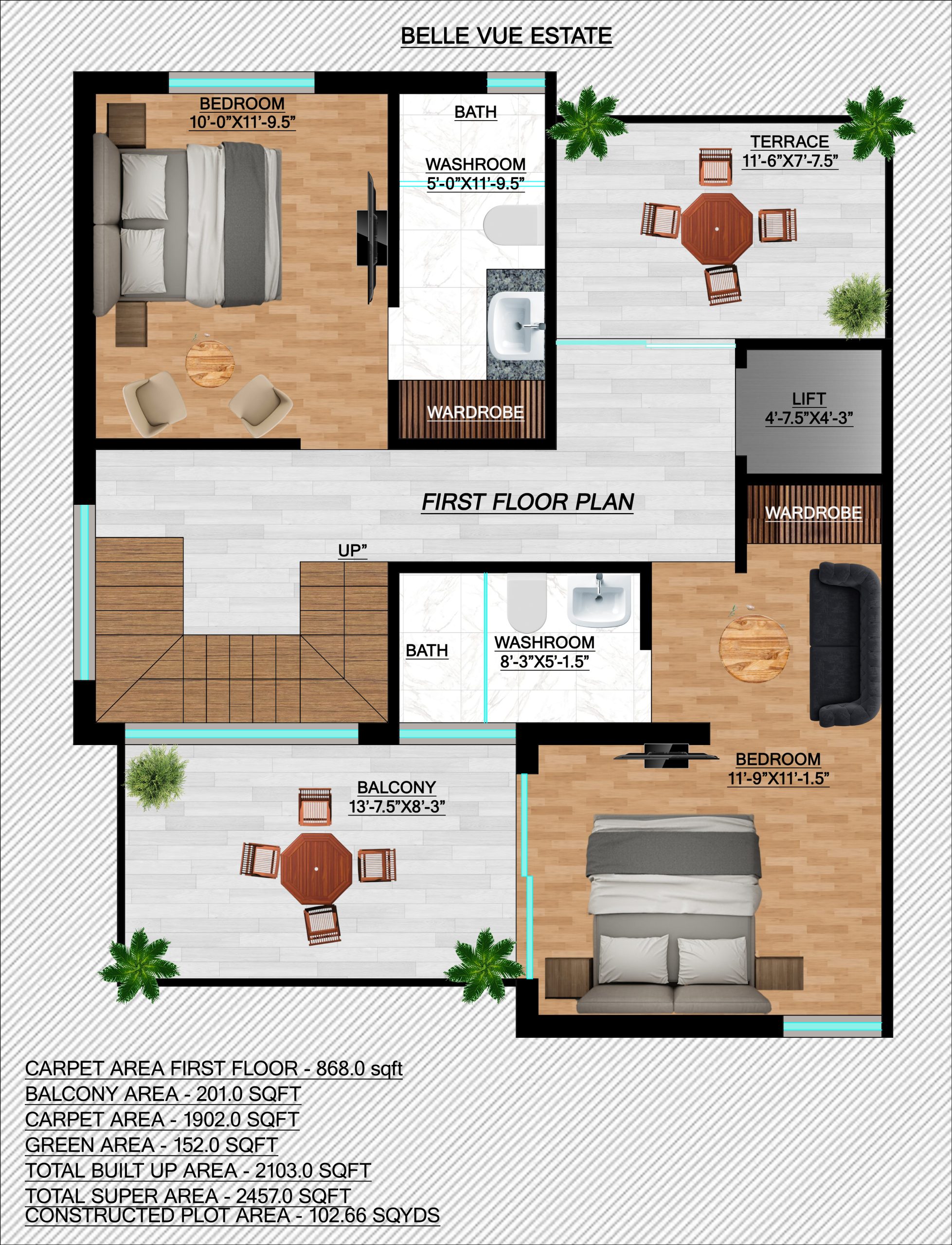 3 BHK Villa - First Floor