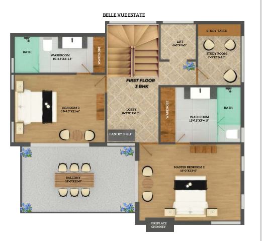 3 BHK Villa - First Floor, Type 2, With Servent Quarters