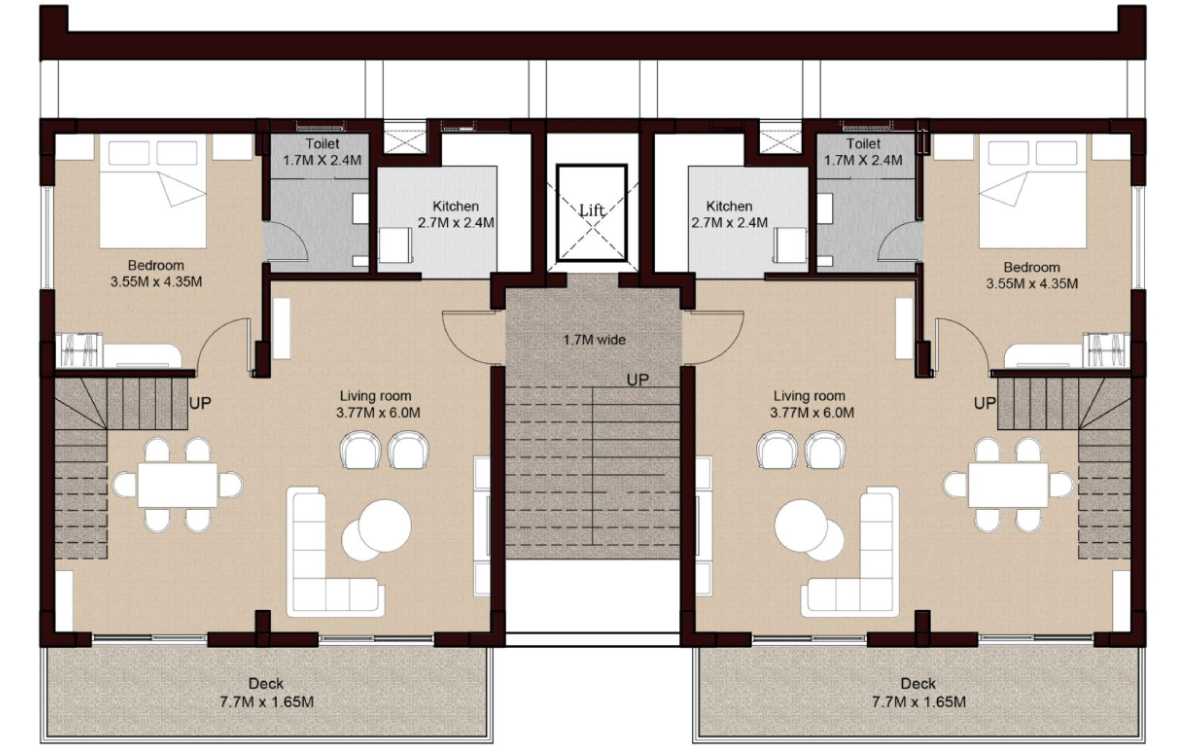 3 BHK Duplex Apartment - Lower Floor