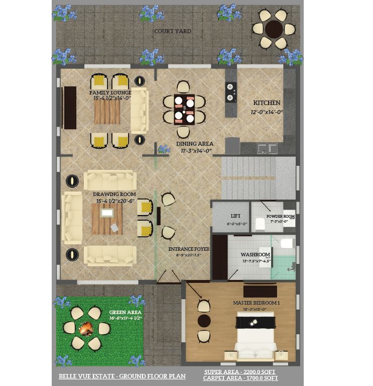 5 BHK Villa - Ground Floor