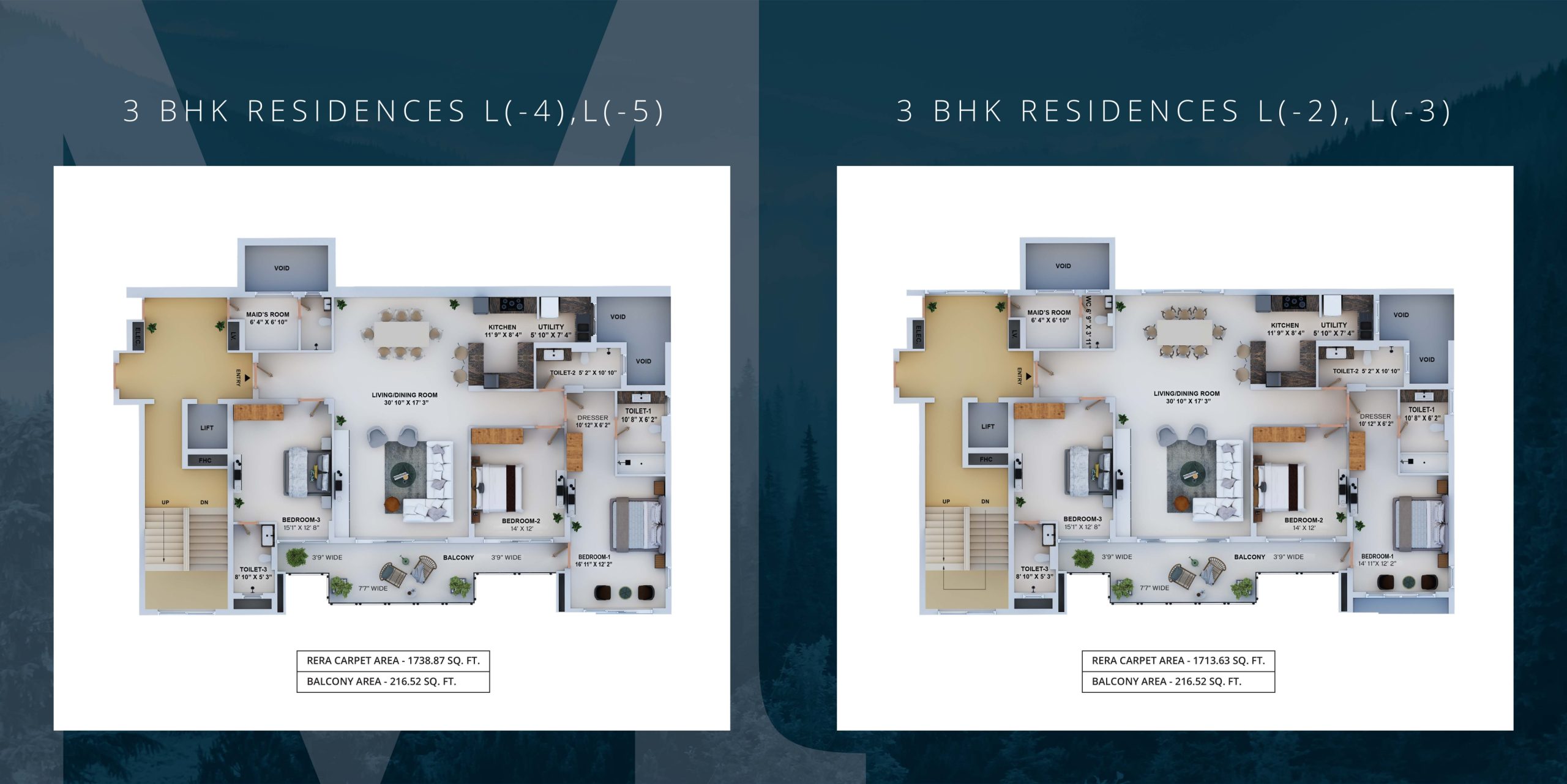 3 BHK Apartments - L(2)L(3)L(4)L(5)